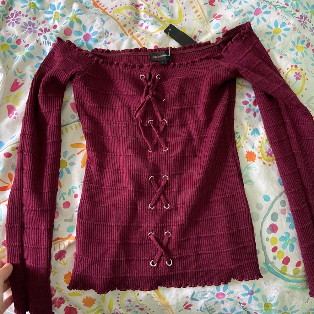 Fashion Nova Off the shoulder maroon top